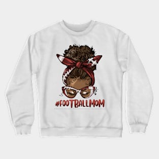 Afro Messy Bun Football Mom Crewneck Sweatshirt